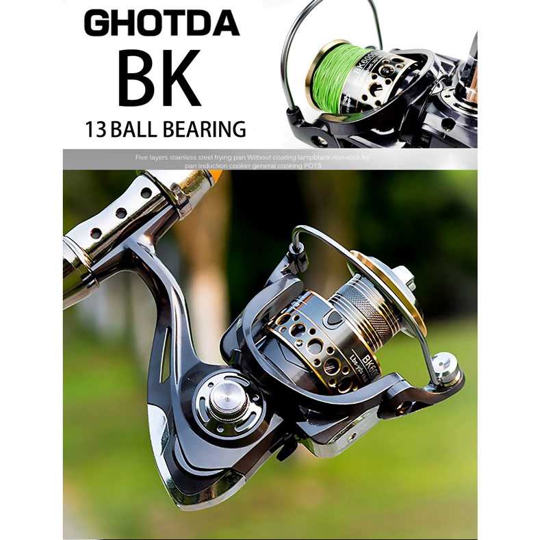 Gambar produk TaffSPORT GHOTDA Reel Pancing Spinning Fishing 5.2:1 Ball Bearing 13 - BK2000