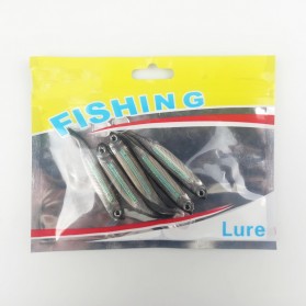 Atriptime Umpan Pancing Ikan Rainbow Soft Lure Bait 7 CM 5 Pcs - TY-BA58 - Black - 4