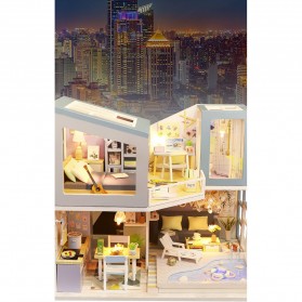 Sylvanian Cute Room Miniatur Rumah Boneka 3D DIY 1:24 without Cover - M910 - Blue - 7