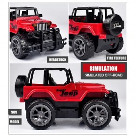 YOQIDOLL Mainan Remote Control Off Road Buggy RC 1:24 2.4GHz Model Jeep - 6836 - Red - 4