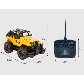 YOQIDOLL Mainan Remote Control Off Road Buggy RC 1:24 2.4GHz Model Jeep - 6836 - Red - 7