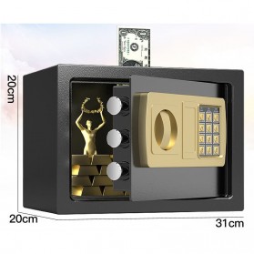 TaffGUARD Kotak Brankas Hotel Safety Anti-theft Box Password 31x20x20cm with Coin Slot - 20E - Black - 5