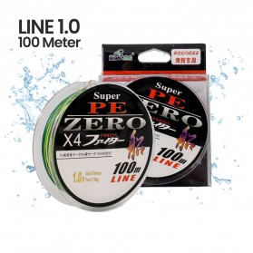 Zero Senar Benang Tali Pancing Super PE 4 Braid Line 1.0 100 Meter - X4