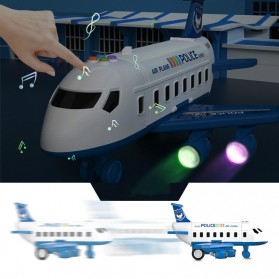 Jinjiang Mainan Pesawat Deformation Track Music Sound - JS505 - Blue - 3