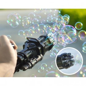 RoundCub Mainan Gelembung Sabun Automatic Bubble Water Gatling Gun 8 Holes - P368 - Black - 2