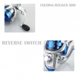 Haichou TB4000 Reel Pancing Spinning Fishing Reel 12 Ball Bearing - Silver Blue - 7