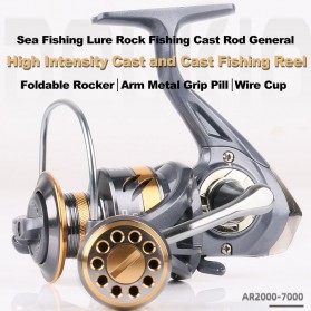DEUKIO AR2000 Reel Pancing Spinning Fishing Reel 5.2:1 Gear Ratio - Golden