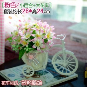 Fleur Tanaman Bunga Artificial Dekorasi Sepeda Onthel tipe Carnation - JM11 - Pink - 3