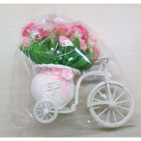 Fleur Tanaman Bunga Artificial Dekorasi Sepeda Onthel tipe Carnation - JM11 - Pink - 6