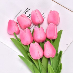 Fleur Tanaman Bunga Tulip Plastik Artificial Dekorasi 1 PCS - A014 - Pink