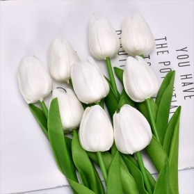 Fleur Tanaman Bunga Tulip Plastik Artificial Dekorasi 1 PCS - A014 - White