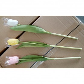 Fleur Tanaman Bunga Tulip Plastik Artificial Dekorasi 1 PCS - A014 - White - 10