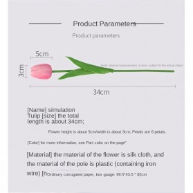 Fleur Tanaman Bunga Tulip Plastik Artificial Dekorasi 1 PCS - A014 - White - 3
