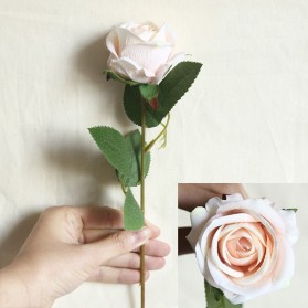 Fleur Tanaman Bunga Mawar Plastik Artificial Dekorasi 1 PCS - A015 - Champagne Gold