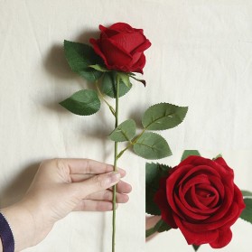 Fleur Tanaman Bunga Mawar Plastik Artificial Dekorasi 1 PCS - A015 - Red