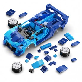 CADA Mainan Remote Control APP Mobil Sport DIY Building Block 325 Parts - C51073 - Blue - 5