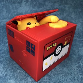 TAKARA Celengan Kucing Lucu Steal Money Piggy Bank Model Pikachu - T17 - Red