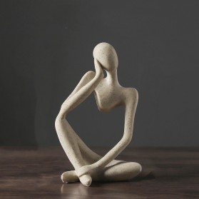 VILEAD Pajangan Dekorasi Nordic Abstract Thinker Statue Resin Style A - Z090 - Beige