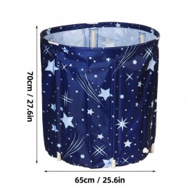 Xueqin SPA Bathtub Lipat Portable Adult Folding Bath 65x70 cm - 18401 - Blue - 5