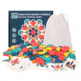 Diikamiiok Mainan Anak Jigsaw Puzzle 3D Educational Children Toy Wooden 180PCS - QW-A004 - Multi-Color