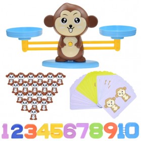 GGbell Mainan Anak Montessori Monkey Balance Scale Puzzle Children Toy - GG235 - Brown