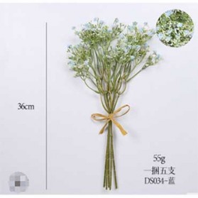 Fleur Tanaman Buket Bunga Hias Plastik Artificial Dekorasi 5 PCS - DS034 - Blue
