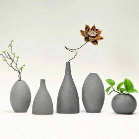 LoveBird Pajangan Vas Dekorasi Nordic Frosted Vase Decoration Ceramic Desain Corong 20.4cm - VDa21 - Gray - 5