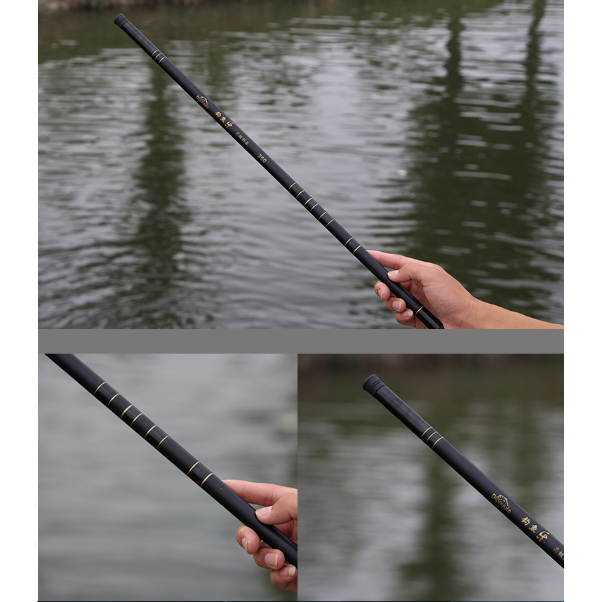 Diaoyule Joran Pancing Pole Tegek Fiberglass Fishing Rod 3.6 Meter DW360 Black