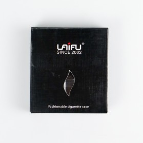 LAIFU Kotak Bungkus Rokok Elegan Metal Cigarette Case 20 Slot - EG5800 - Black - 6