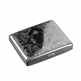 Ophone Kotak Bungkus Rokok Elegan Metal Cigarette Case 20 Slot - EG5810 - Silver - 1