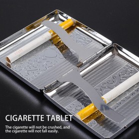Ophone Kotak Bungkus Rokok Elegan Metal Cigarette Case 20 Slot - EG5810 - Silver - 4
