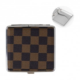 Ophone Kotak Bungkus Rokok Elegan Leather Cigarette Case 20 Slot - EG5831 - Brown/Black