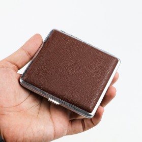Ophone Kotak Bungkus Rokok Elegan Leather Cigarette Case 20 Slot - EG5831 - Brown - 7