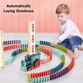 HISUFO Mainan Kereta Balok Domino Electric Domino Train - KT-342 - Multi-Color