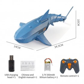 LJZJ Remote Control Ikan Hiu Water Whale Shark Fish 2.4G RC - 606-9 - Dark Blue - 6