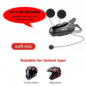 Caitemay Intercom Helm Motor Motorcycle Headset Helmet Bluetooth 5.0 1 PCS - E1 - Black