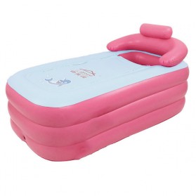 LXLOMAND Bak Mandi Angin Inflatable Bathtub Portable 145 x 80 x 70 cm with Pompa - WL-XX4 - Pink