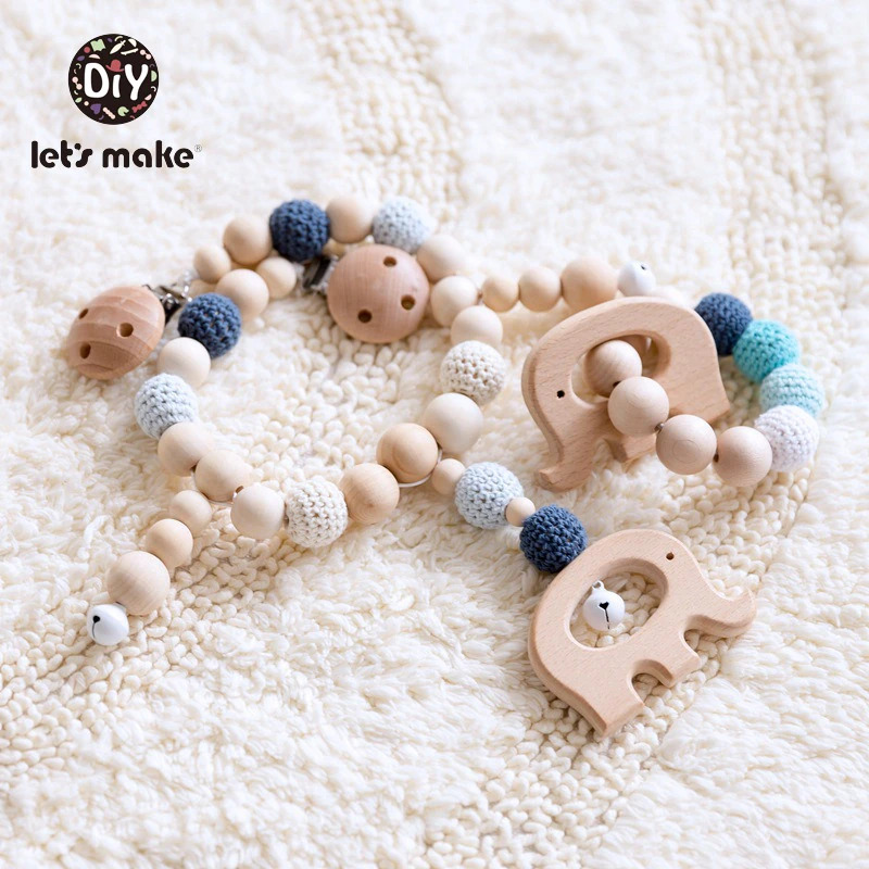 Gambar produk Let's Make Mainan Anak Bayi Baby Teether Hanging Elephant Rattle Beads - JJ33