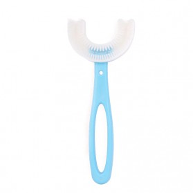 Macroupta Sikat Gigi Bayi Toothbrush U-Shaped Teether Silicone - T12 - Blue - 1