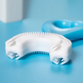 Macroupta Sikat Gigi Bayi Toothbrush U-Shaped Teether Silicone - T12 - Blue - 4