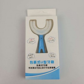 Macroupta Sikat Gigi Bayi Toothbrush U-Shaped Teether Silicone - T12 - Blue - 7
