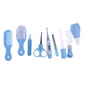 QUENNKID Set Perlengkapan Bayi New Born Thermometer Brush Clipper - QE-119 - Blue