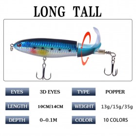 Atriptime Umpan Pancing Popper Fishing Lure Bentuk Ikan Long Tail 13G - SCF3109 - Green - 5