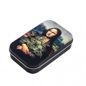 Ophone Kotak Bungkus Rokok Elegan Metal Cigarette Case Model Monalisa - TS05 - Black