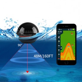 Erchang Alat Pelacak Ikan Portable Wireless Sonar Echo Fish Finder 48m - XA02 - Black
