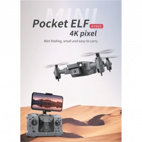 XIN KAI YANG Mini Pocket ELF Quadcopter Drone RC WiFi Camera 1080P - KY905 - Gray
