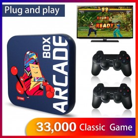 Dikdoc Arcade Box Video Game Retro Console 64GB 33000 Games with Wireless Controller - AD1900 - Blue
