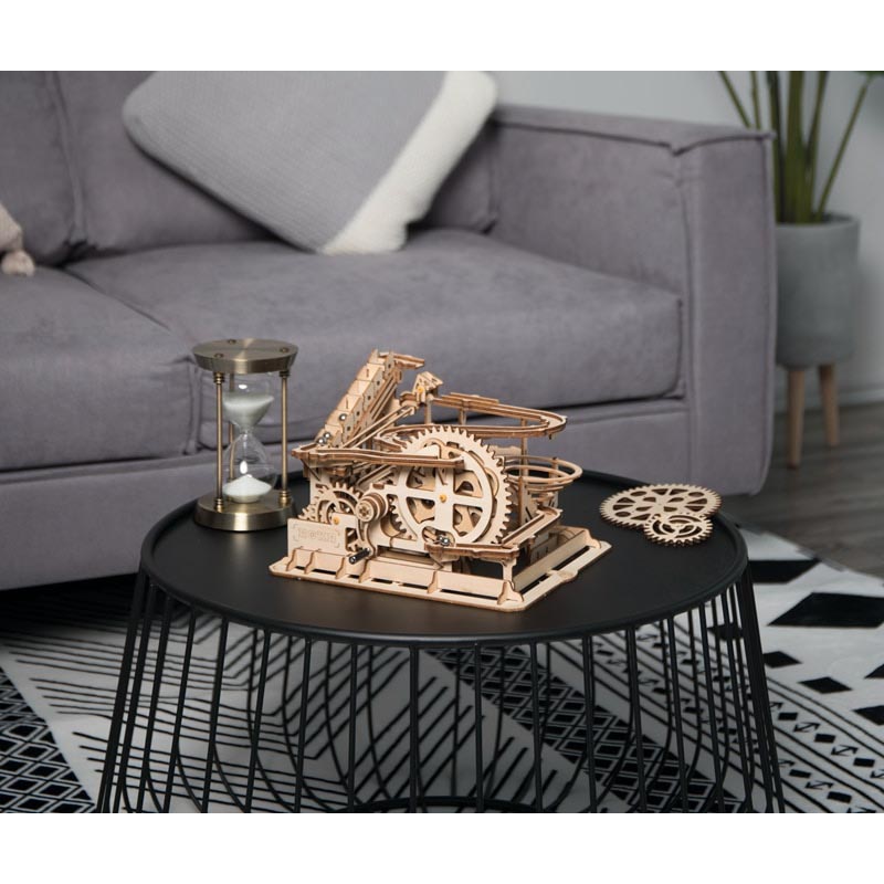 Robotime Mainan Puzzle Rakit Mechanical Gears Kayu 3D Model Waterwheel
