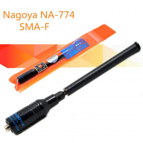 NAGOYA Antena Dual Band NA-774 for Walkie Talkie Taffware Pofung Baofeng UV-5R UV-5RE Plus UV-82 GT-3 - Black