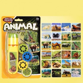 AMTOY Mainan Anak 4 in 1 Projector Flashlight Luminous Children Toy Animal Series - LTC726 - Yellow